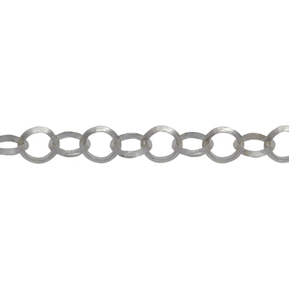 Chain by Foot. Sterling Silver 5.30mm Width / Length, Diamond Cut Rolo Chain. Price per: 1 Foot.
