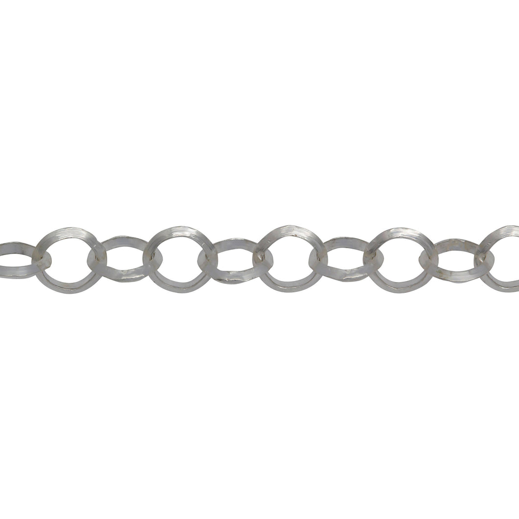 Chain by Foot. Sterling Silver 5.30mm Width / Length, Diamond Cut Rolo Chain. Price per: 1 Foot.