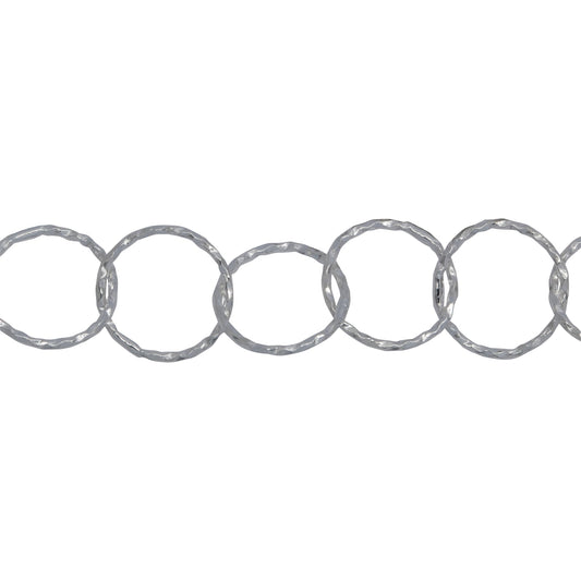 Chain by Foot. Sterling Silver 10.60mm Width / Length Diamond Cut Circle Chain. Price per: 1 Foot.