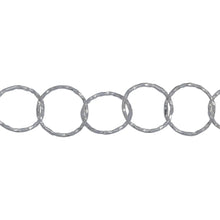 Load image into Gallery viewer, Chain by Foot. Sterling Silver 10.60mm Width / Length Diamond Cut Circle Chain. Price per: 1 Foot.
