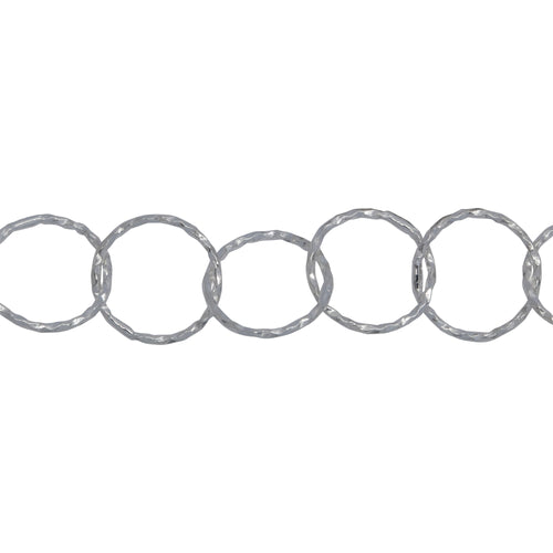 Chain by Foot. Sterling Silver 10.60mm Width / Length Diamond Cut Circle Chain. Price per: 1 Foot.