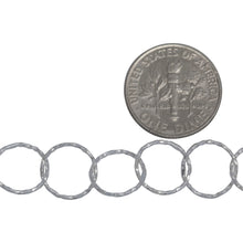 Load image into Gallery viewer, Sterling Silver 10.60mm Width / Length Diamond Cut Circle Chain. Price per: 1 Foot.
