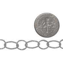 Load image into Gallery viewer, Sterling Silver 8.10mm Width / Length Diamond Cut Circle Link Followed by 5.80mm Width by 10.30mm Length Diamond Cut Oval Link, Long &amp; Short Chain. Price per: 1 Foot.
