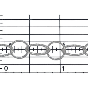 Sterling Silver 8.10mm Width / Length Diamond Cut Circle Link Followed by 5.80mm Width by 10.30mm Length Diamond Cut Oval Link, Long & Short Chain. Price per: 1 Foot.