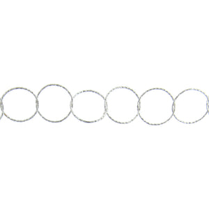 Sterling Silver 16.86mm Width / Length Diamond Cut Circle Chain. Price per: 1 Foot.