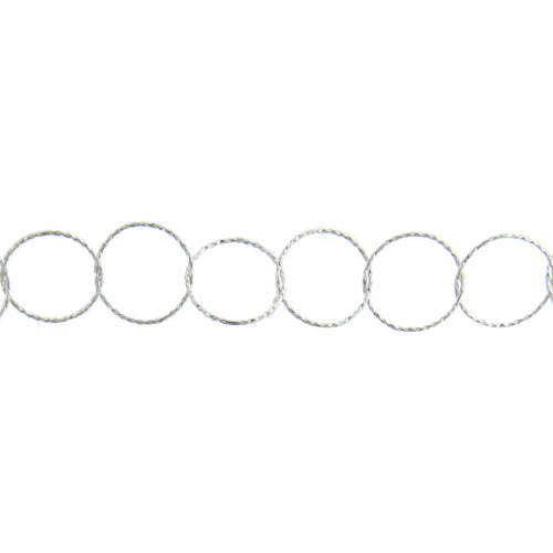 Sterling Silver 16.86mm Width / Length Diamond Cut Circle Chain. Price per: 1 Foot.