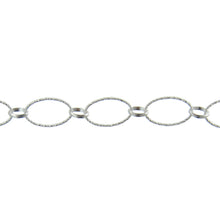 Load image into Gallery viewer, Sterling Silver 15.70mm Width / Length Diamond Cut Large Circle Link Followed by 10.40mm Width / Length Diamond Cut Small Circle Link, Circle Chain. Price per: 1 Foot.
