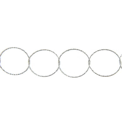 Sterling Silver 22.75mm Width / Length Diamond Cut Circle Chain. Price per: 1 Foot.