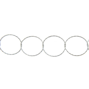 Sterling Silver 22.75mm Width / Length Diamond Cut Circle Chain. Price per: 1 Foot.