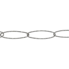 Load image into Gallery viewer, Chain by Foot. Sterling Silver 5.6mm Width by 17.6mm Length, Diamond Cut Paper Clip Link, Cable Chain. Price per: 1 Foot.
