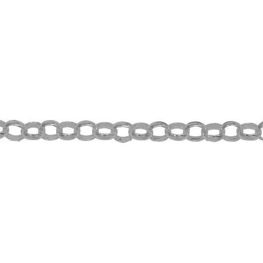 Chain by Foot. Sterling Silver 3.80mm Width / Length, Circle Rolo Chain. Price per: 1 Foot.