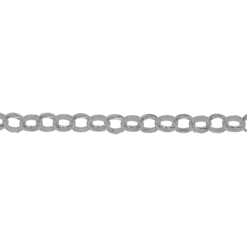 Chain by Foot. Sterling Silver 3.80mm Width / Length, Circle Rolo Chain. Price per: 1 Foot.