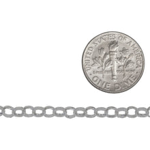 Load image into Gallery viewer, Sterling Silver 3.80mm Width / Length, Circle Rolo Chain. Price per: 1 Foot.
