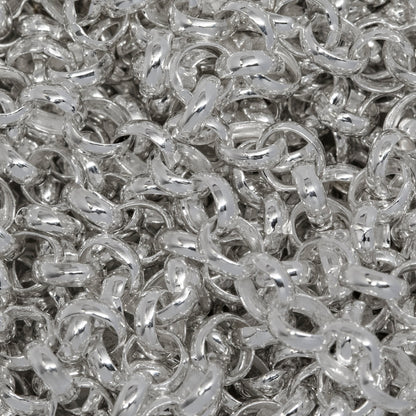 Sterling Silver 3.80mm Width / Length, Circle Rolo Chain. Price per: 1 Foot.