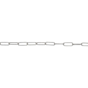 Chain by Foot. Sterling Silver 1.9mm width by 5.31mm length, Elongated Cable Chain. Price per: 1 Foot.