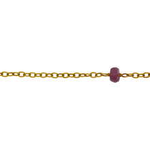 Load image into Gallery viewer, Chain by Foot. Sterling Silver Gold Plated 1.86mm Width by 2.62mm Length Smooth Cable Chain, Followed by 4.95mm Width by 3.35mm Length Natural Hand Cut Watermelon Tourmaline Gem Stone Every 2 Inches, Gem Stone Chain. Price per: 1 Inch.
