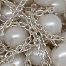 Load image into Gallery viewer, Sterling Silver 2.25mm Width by 3.23mm Length Smooth Cable Chain, Followed by 8.35mm Width by 7.32mm Length White Pearl Every 2 Inches, White Pearl Chain. Price per: 1 Inch.
