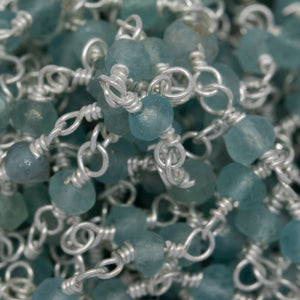 Brass Silver Plated 2.98mm Width by 1.95mm Length Natural Hand Cut Teal Apatite Stone, Gem Stone Chain. Price per: 1 Inch.