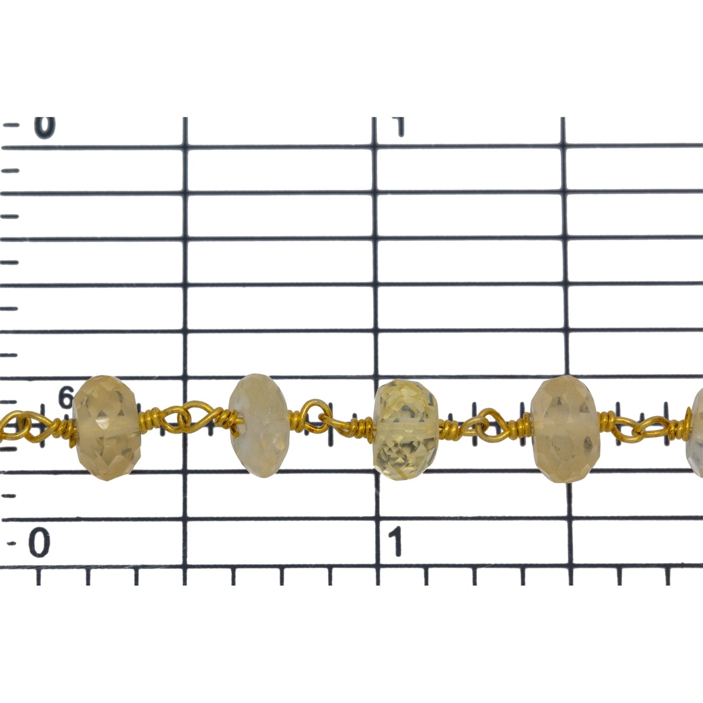 Brass Gold Plated 4.90mm Width by 2.75mm Length Natural Hand Cut Citrine Stone, Gem Stone Chain. Price per: 1 Inch.