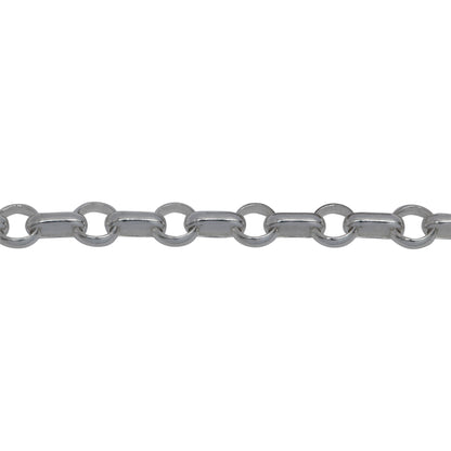 Chain by Foot. Sterling Silver 4.05mm Width / Length Circle Link Followed by 2.50mm Width by 5.06mm Length Oval Link, Rolo Chain. Price per: 1 Foot.