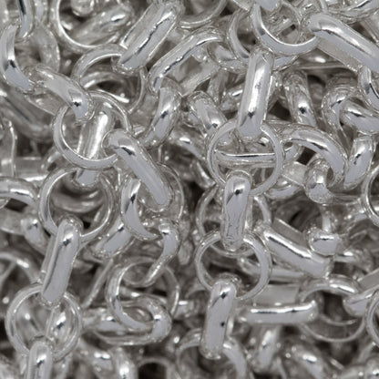 Sterling Silver 4.05mm Width / Length Circle Link Followed by 2.50mm Width by 5.06mm Length Oval Link, Rolo Chain. Price per: 1 Foot.