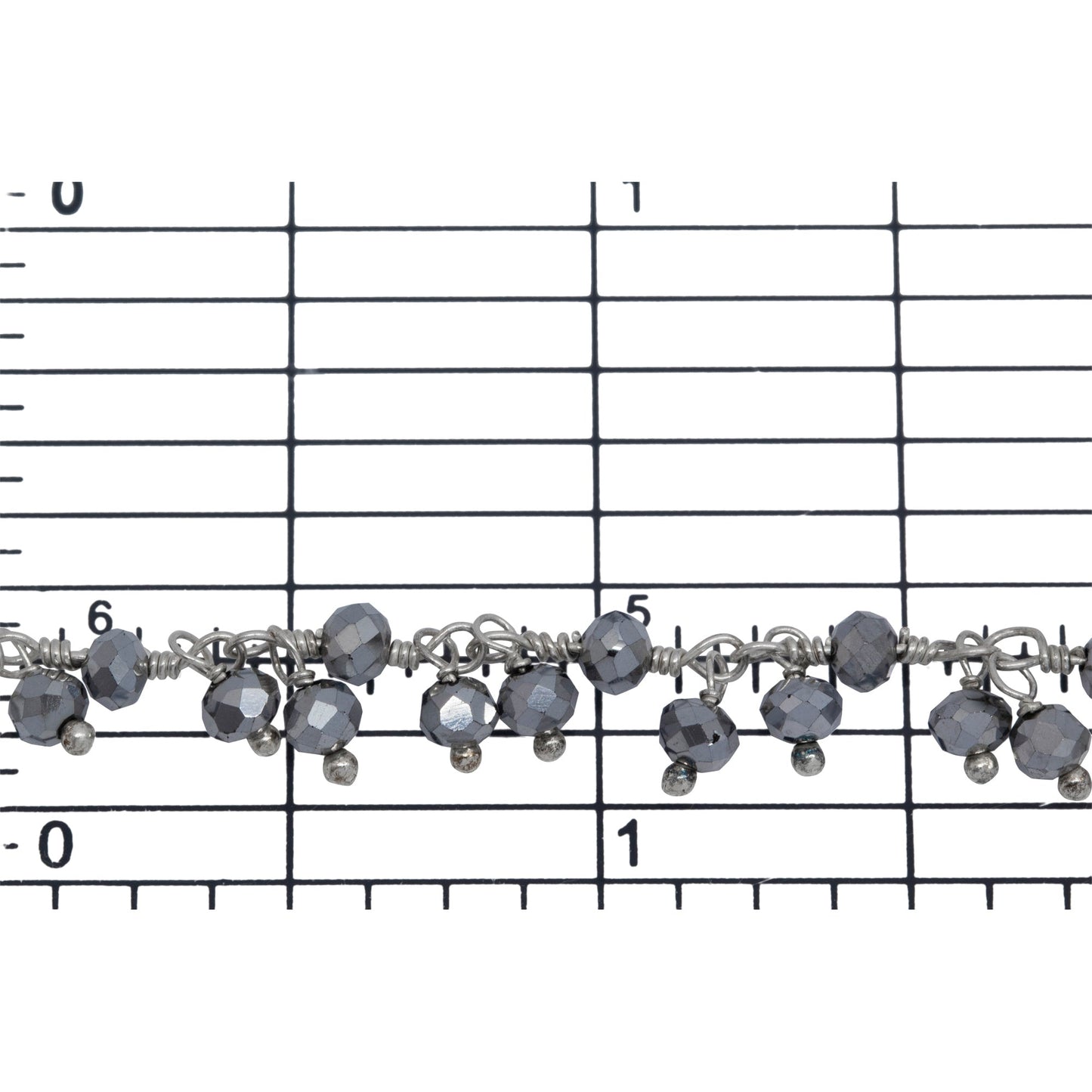 Brass Silver Plated 3.64mm Width by 2.97mm Length Natural Hand Cut Pyrite Stone, With Two of 3.41mm Width by 2.55mm Length Pyrite Stone Hanging off the Chain, Gem Stone Chain. Price per: 1 Inch.