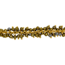 Load image into Gallery viewer, Chain by Foot. Brass Gold Plated 2.26mm Width by 3.12mm Cable Chain, With Two of 3.4mm Width by 2.8mm Length Pyrite Stone Hanging off the Chain, Gem Stone Chain. Price per: 1 Inch.
