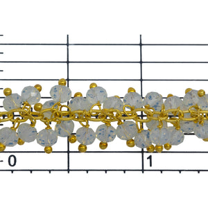 Brass Gold Plated 2.5mm Width by 3.6mm Length Cable Chain, With Two of 3.4mm Width by 2.8mm Length Opalite Stone Hanging off the Chain, Gem Stone Chain. Price per: 1 Inch.