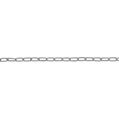 Chain by Foot. Sterling Silver 1.53mm Width 3.00mm Length, Flat Cable Chain. Price per: 1 Foot.
