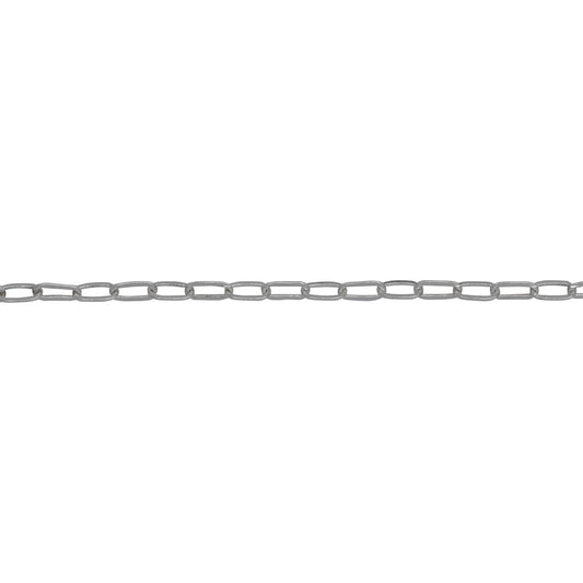 Chain by Foot. Sterling Silver 1.53mm Width 3.00mm Length, Flat Cable Chain. Price per: 1 Foot.