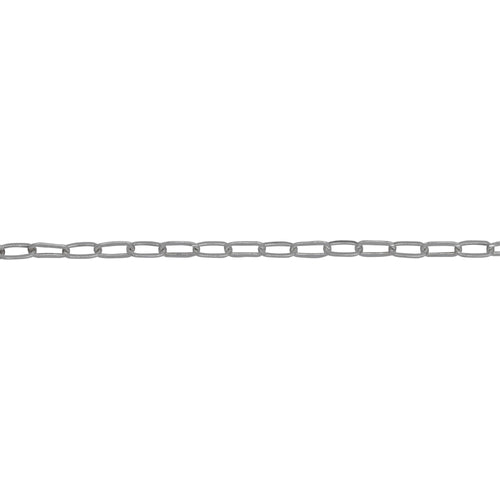 Chain by Foot. Sterling Silver 1.53mm Width 3.00mm Length, Flat Cable Chain. Price per: 1 Foot.