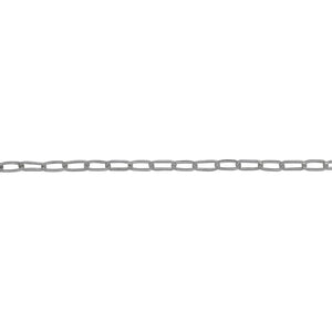 Chain by Foot. Sterling Silver 1.53mm Width 3.00mm Length, Flat Cable Chain. Price per: 1 Foot.