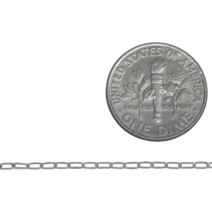 Sterling Silver 1.53mm Width 3.00mm Length, Flat Cable Chain. Price per: 1 Foot.