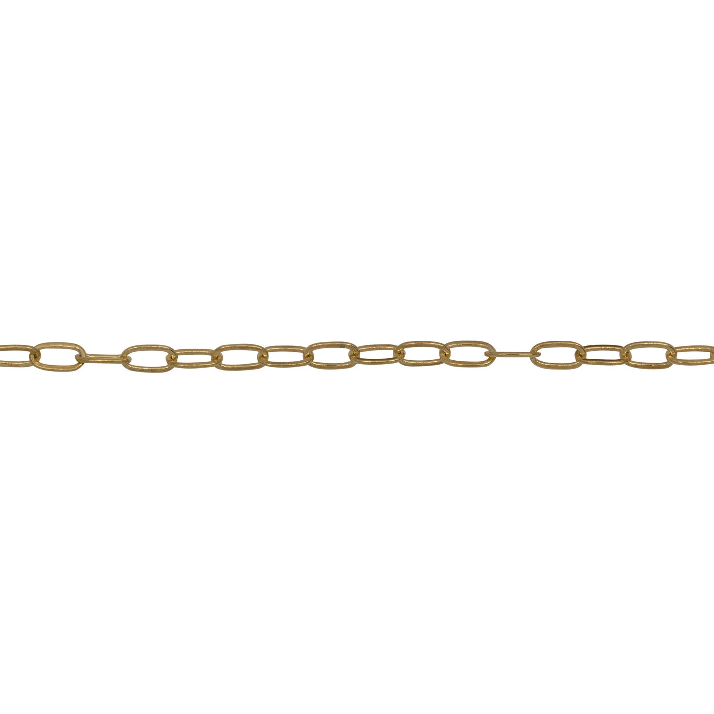 Chain by Foot. Sterling Silver - Gold Plated 1.53mm Width 3.00mm Length, Flat Cable Chain. Price per: 1 Foot.