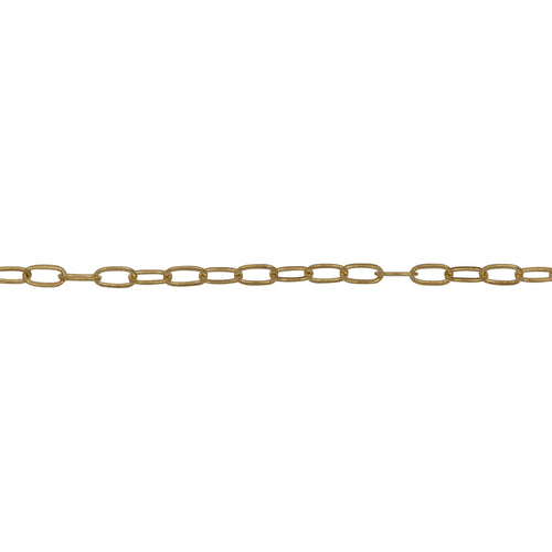 Chain by Foot. Sterling Silver - Gold Plated 1.53mm Width 3.00mm Length, Flat Cable Chain. Price per: 1 Foot.