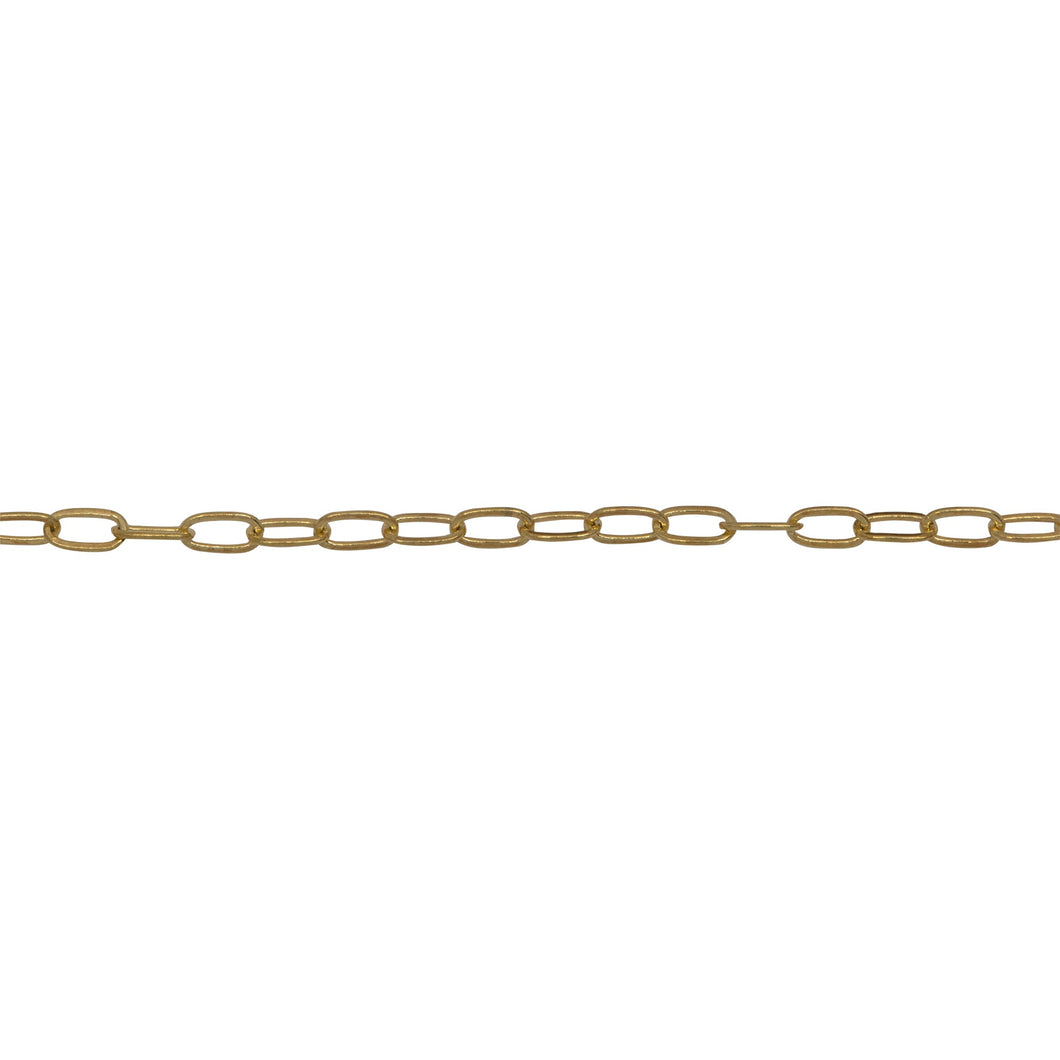 Chain by Foot. Sterling Silver - Gold Plated 1.53mm Width 3.00mm Length, Flat Cable Chain. Price per: 1 Foot.