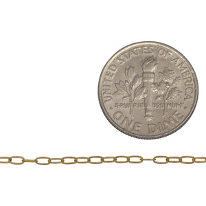 Sterling Silver - Gold Plated 1.53mm Width 3.00mm Length, Flat Cable Chain. Price per: 1 Foot.