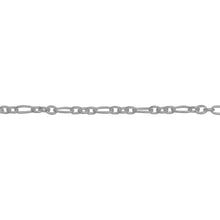 Load image into Gallery viewer, Chain by Foot. Sterling Silver 1.55mm Width by 3.58mm Length large Oval Link Connected to Three of 1.45mm Width by 2.04mm Length Small Oval Links, Smooth Long and Short Chain. Price per: 1 Foot.
