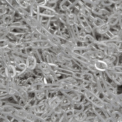 Sterling Silver 1.65mm Width by 3.65mm Length large Oval Link Connected to Three of 1.60mm Width by 2.07mm Length Small Oval Links, Flat Long and Short Chain. Price per: 1 Foot.