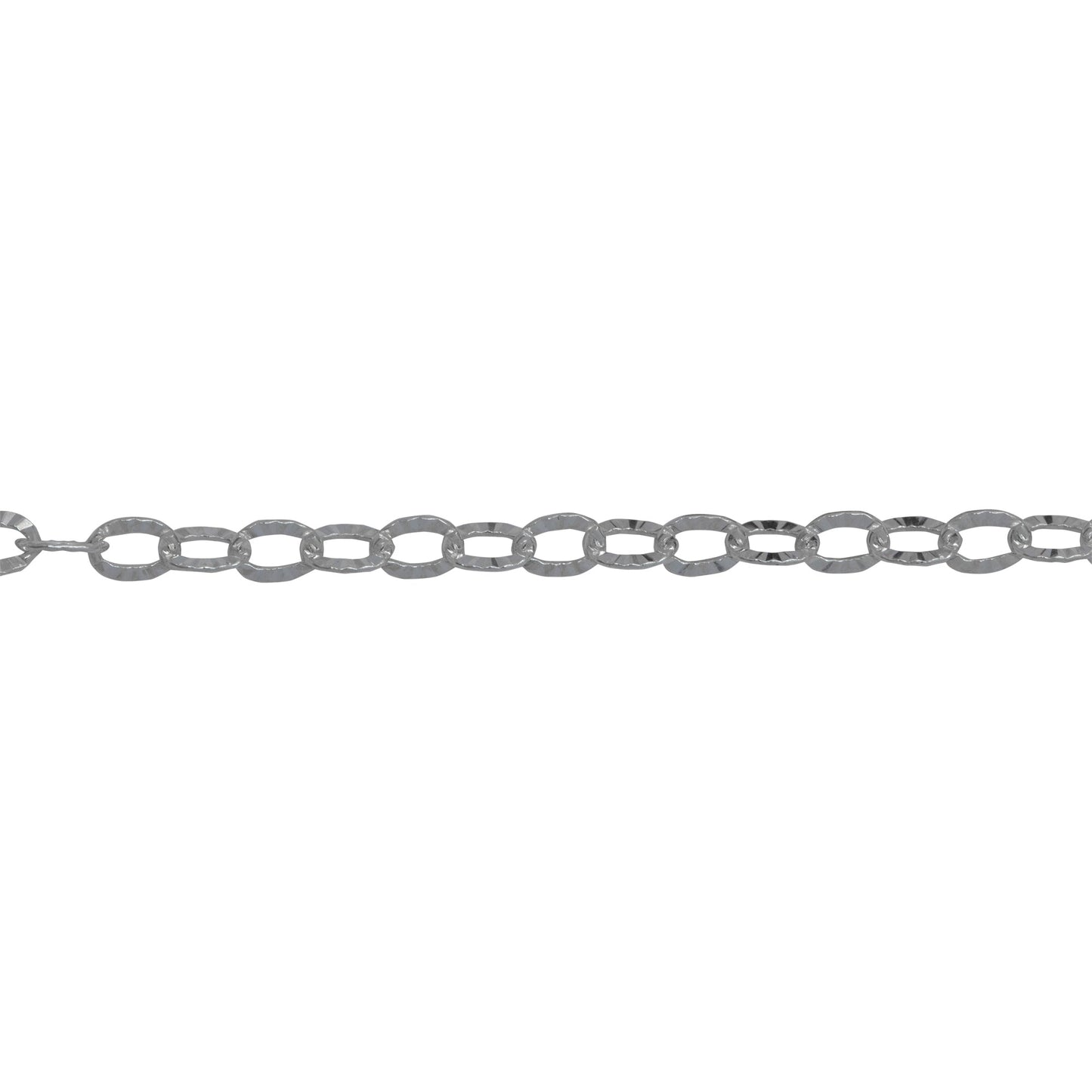 Chain by Foot. Sterling Silver 2.32mm Width 3.12mm Length, Corrugated Cable Chain. Price per: 1 Foot.