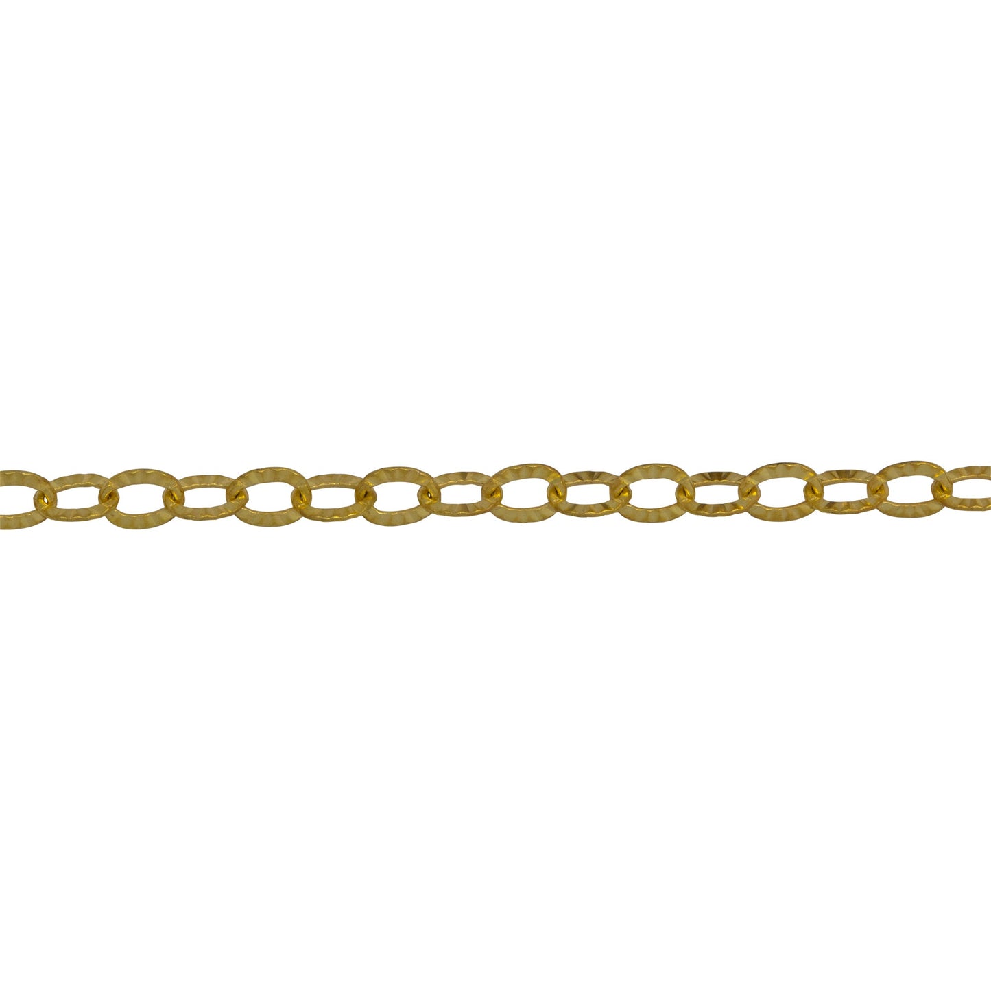 Chain by Foot. Sterling Silver - Gold Plated 2.32mm Width 3.12mm Length, Corrugated Cable Chain. Price per: 1 Foot.
