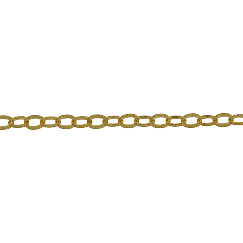 Chain by Foot. Sterling Silver - Gold Plated 2.32mm Width 3.12mm Length, Corrugated Cable Chain. Price per: 1 Foot.