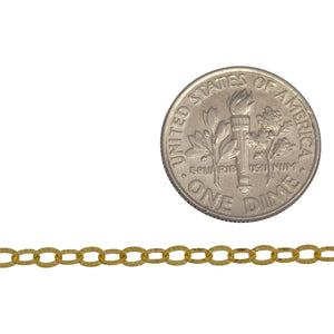 Sterling Silver - Gold Plated 2.32mm Width 3.12mm Length, Corrugated Cable Chain. Price per: 1 Foot.