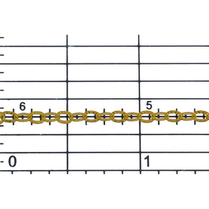 Sterling Silver - Gold Plated 2.32mm Width 3.12mm Length, Corrugated Cable Chain. Price per: 1 Foot.