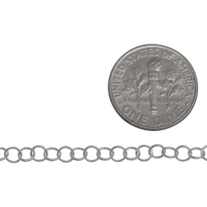 Sterling Silver 3.32mm Width / Length, Smooth Cable Chain. Price per: 1 Foot.