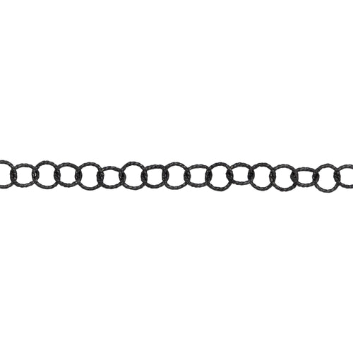 Chain by Foot. Sterling Silver - Rhodium Plated 3.26mm Width / Length, Twisted Cable Chain. Price per: 1 Foot.