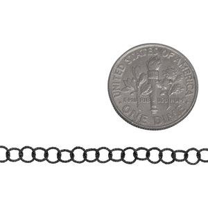 Sterling Silver - Rhodium Plated 3.26mm Width / Length, Twisted Cable Chain. Price per: 1 Foot.