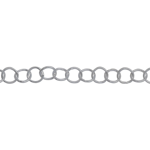 Chain by Foot. Sterling Silver 4.50mm Width / Length, Smooth Cable Chain. Price per: 1 Foot.