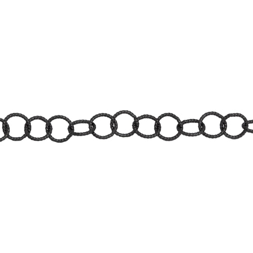 Chain by Foot. Sterling Silver - Rhodium Plated 4.50mm Width / Length, Twisted Cable Chain. Price per: 1 Foot.