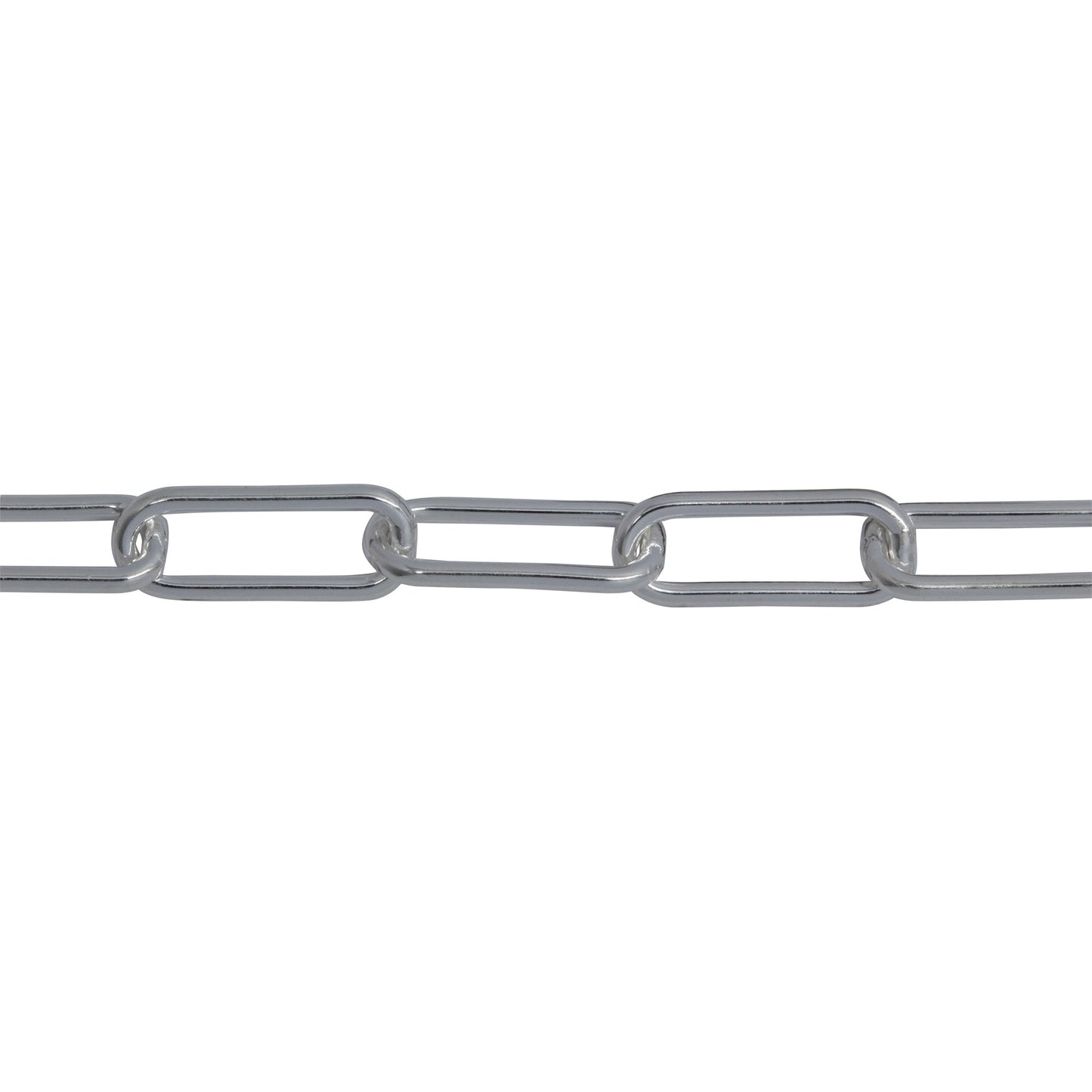 Chain by Foot. Sterling Silver 4.43mm Width by 11.38mm Length, Smooth Elongated Cable Chain. Price per: 1 Foot.